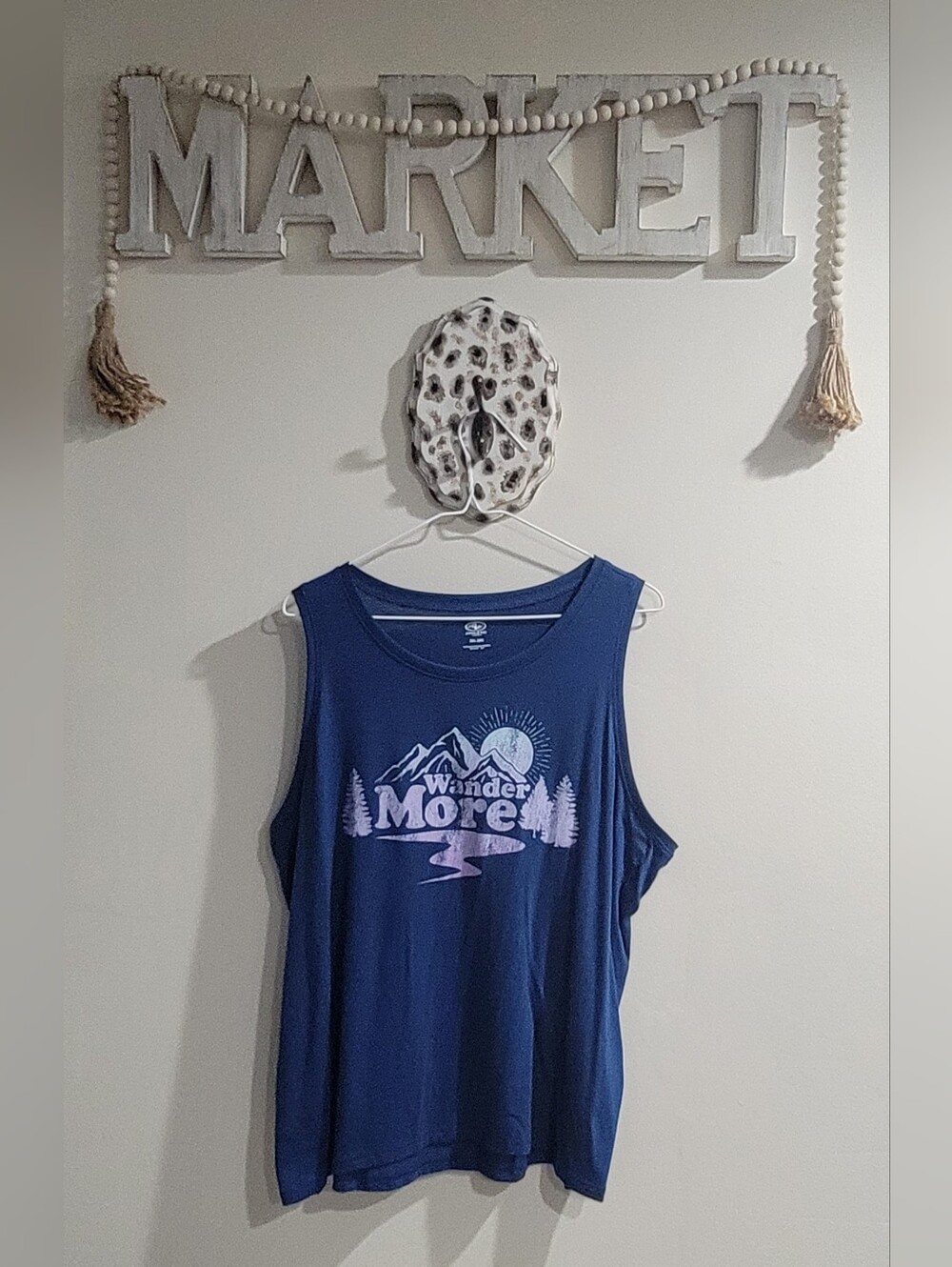 Athletic Works Blue Graphic 'Wander More' Tank